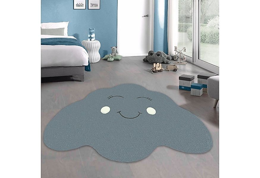 Carpetia Teppich Kinderzimmer Teppich Wolke Spielteppich in Türkis, Oval, A günstig online kaufen