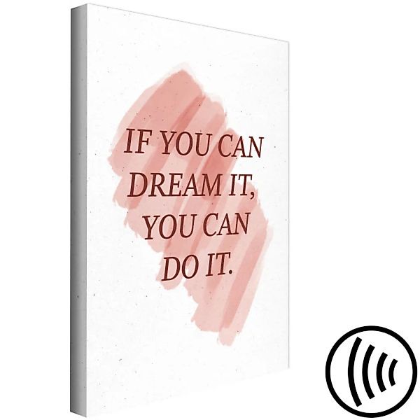 Leinwandbild Traumverwirklichung - Pastellfarbige Beschriftung in Englisch günstig online kaufen