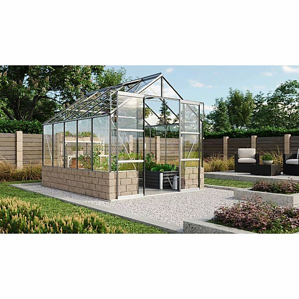 Vitavia Gewächshaus Cassandra 8300 Alu ESG 3 mm Sockel Sand 257x323,1x248,9 günstig online kaufen