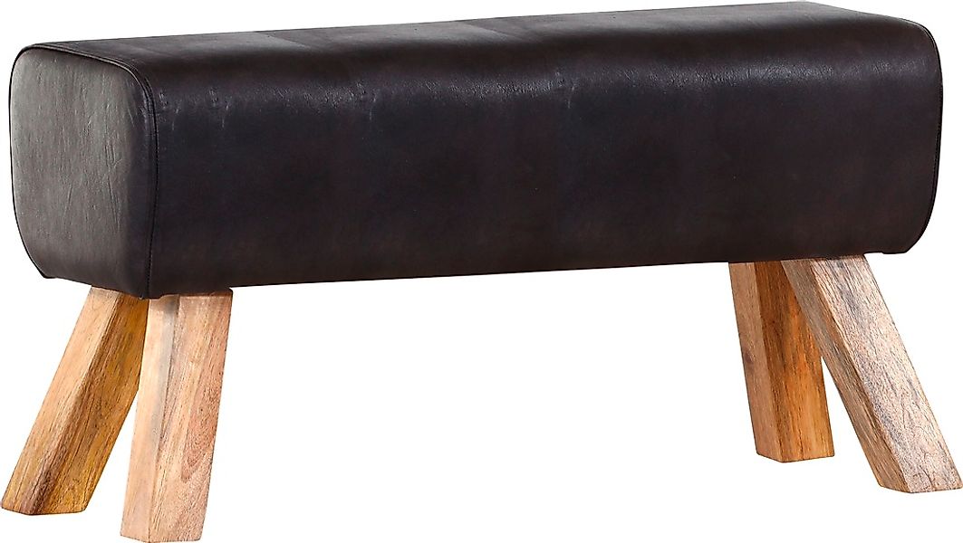 Gutmann Factory Hockerbank "Pipe" Retrohocker, mit Ziegenleder Bezug günstig online kaufen