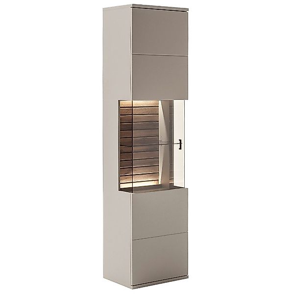 Lomadox Vitrine LIEZEN-05 grau mit Eiche, günstig online kaufen