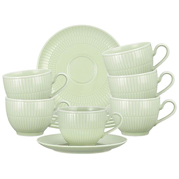 Seltmann Weiden Amina Kaffeetasse mit Untertasse 250 ml 6er Set Seladon günstig online kaufen