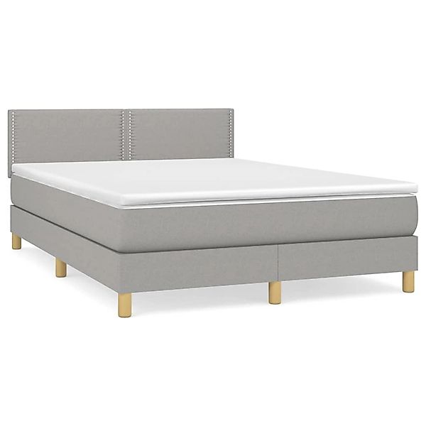 vidaXL Boxspringbett mit Matratze Hellgrau 140x200 cm Stoff1373251 günstig online kaufen