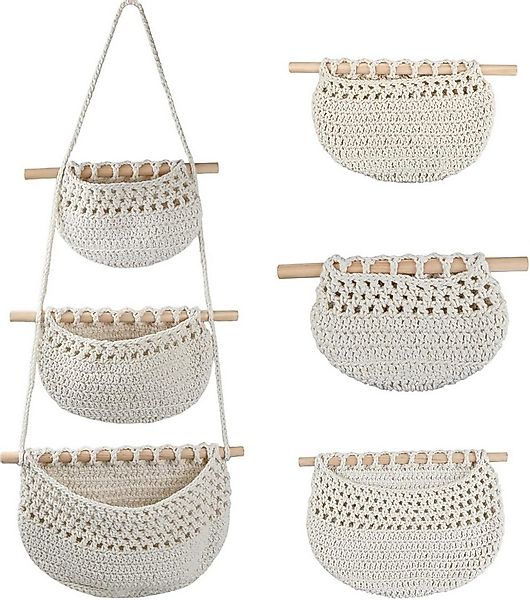 BlingBin Hängekorb Wand Aufbewahrung, 3 Etagen Hängeorganizer Makramee Obst günstig online kaufen