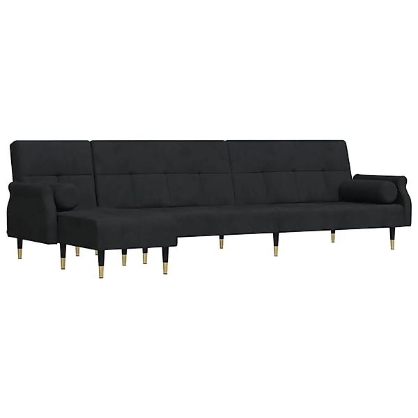 vidaXL Schlafsofa in L-Form Schwarz 271x140x70 cm Samt 3157224 günstig online kaufen