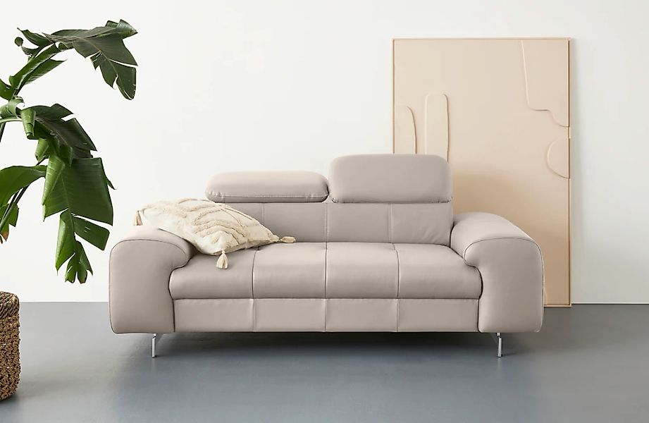 COTTA 2-Sitzer "Chef", Big-Sofa mit Kopfteilverstellung, edle Metallkufen günstig online kaufen