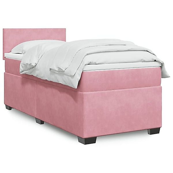 vidaXL Boxspringbett, Boxspringbett mit Matratze Rosa 80x200 cm Samt günstig online kaufen