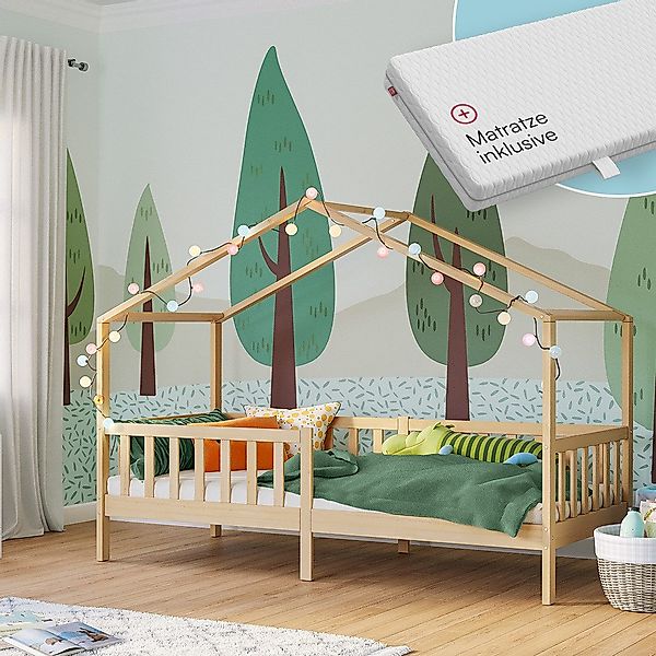 Bellabino Kinderbett Bia (natur, Bodenbett mit günstig online kaufen