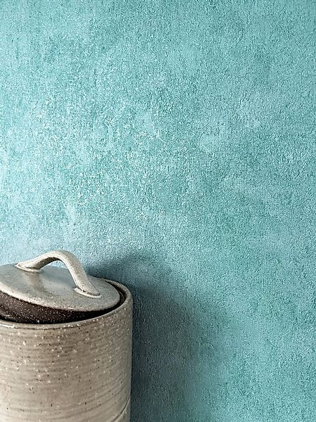 Newroom Vliestapete Damir Turquoise Tapete Universal Unifarbe,Putz-Optik,Le günstig online kaufen