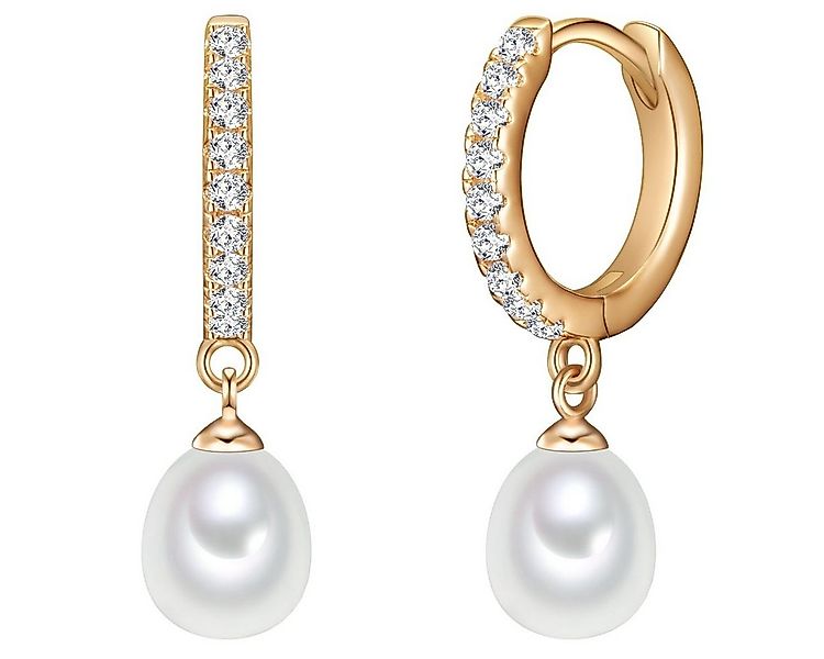 Valero Pearls Paar Creolen gelbgold, mit Süßwasser-Zuchtperlen günstig online kaufen