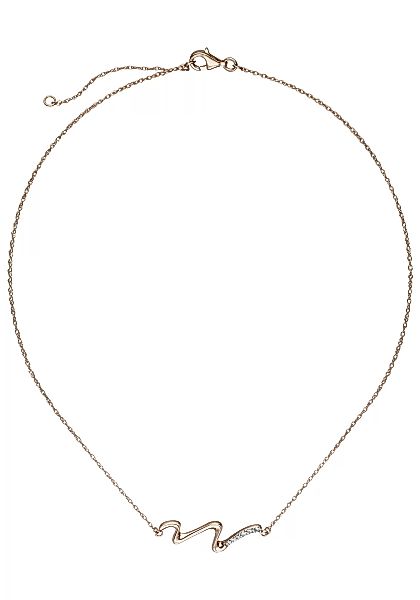 JOBO Collier, 925 Silber roségold vergoldet mit Zirkonia 45 cm günstig online kaufen