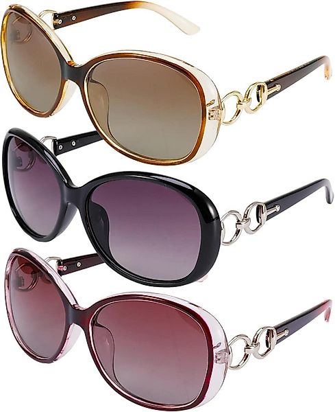 LuxusKollektion Retrosonnenbrille 3er Set Damen Polarisierte günstig online kaufen