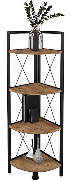 VCM Standregal Holz Metall Eckregal Bücher günstig online kaufen