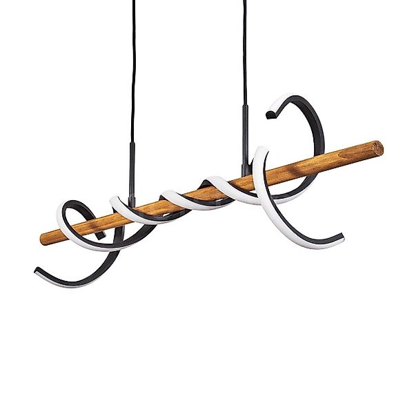 hofstein Pendelleuchte dimmbare Hängelampe aus Metall/Holz/Kunststoff günstig online kaufen