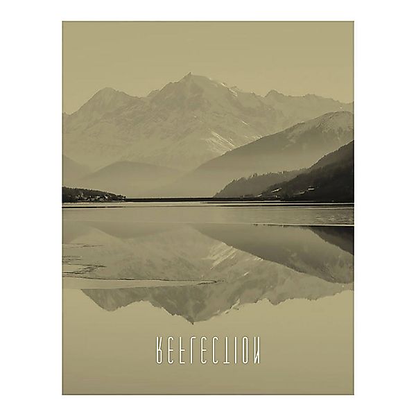 Komar Wandbild Word Lake Reflection Sand Natur B/L: ca. 40x50 cm günstig online kaufen