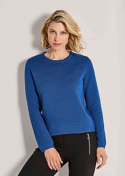 MADELEINE Strickpullover Eleganter Baumwollpullover mit Noppenstruktur günstig online kaufen