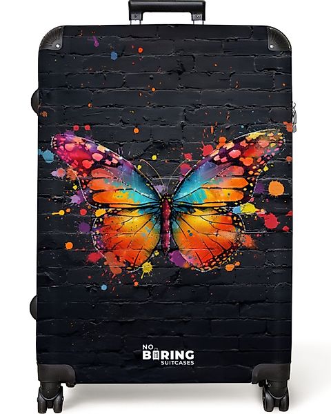 NoBoringSuitcases.com© Hartschalen-Trolley Graffiti-Schmetterling mit leuch günstig online kaufen