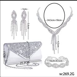 ibettertec Schmuckset Damen Glitzer Clutch Strass günstig online kaufen