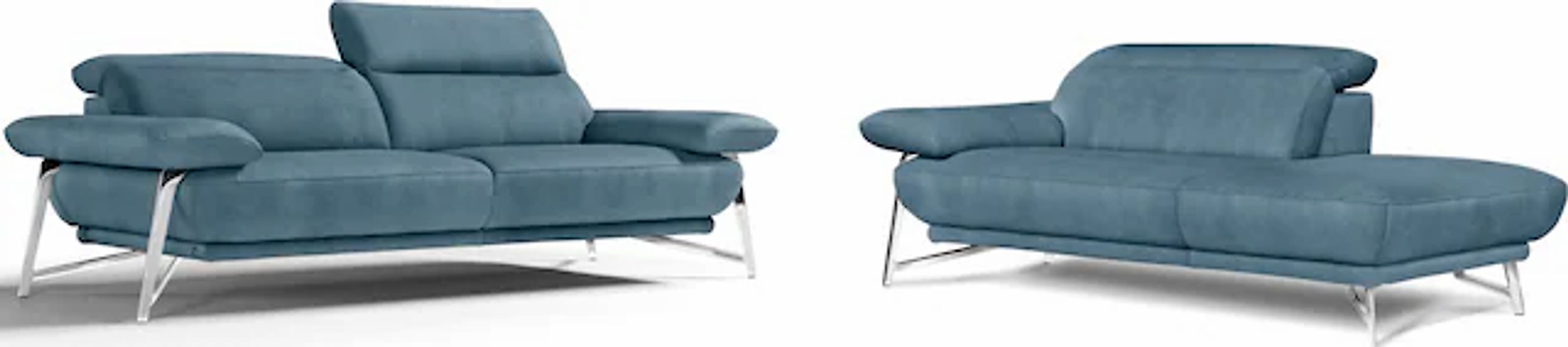 Egoitaliano Sofa »Anais, erstklassiger Sitzkomfort, Fußfarbe chrom« Set, Ko günstig online kaufen