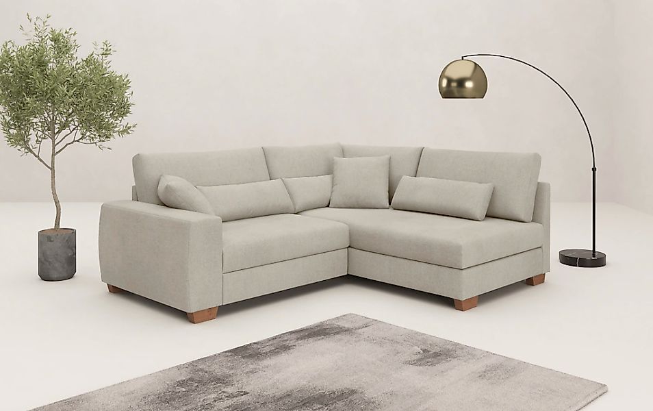 Mr. Couch Ecksofa "Helena L-Form", Mit Federkern, wahlweise mit Bettfunktio günstig online kaufen