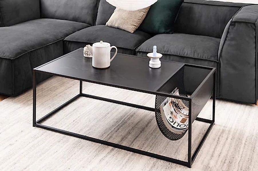 ACTONA GROUP Couchtisch, mit Gestell aus Metall, rechteckige Form, Zeitungs günstig online kaufen