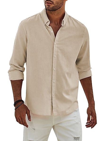 JMIERR Leinenhemd Hemd Herren Buissness Leinenhemd günstig online kaufen