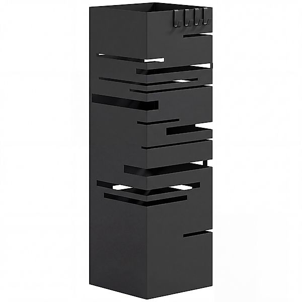 HOMCOM Metall-Schirmständer, Schirmhalter mit 4 Haken und herausnehmbarer T günstig online kaufen