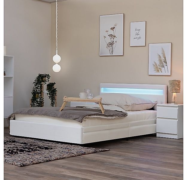 HOME DELUXE Bett NUBE mit Schubladen - 140 x 200 (inkl. Lattenrost), Polste günstig online kaufen