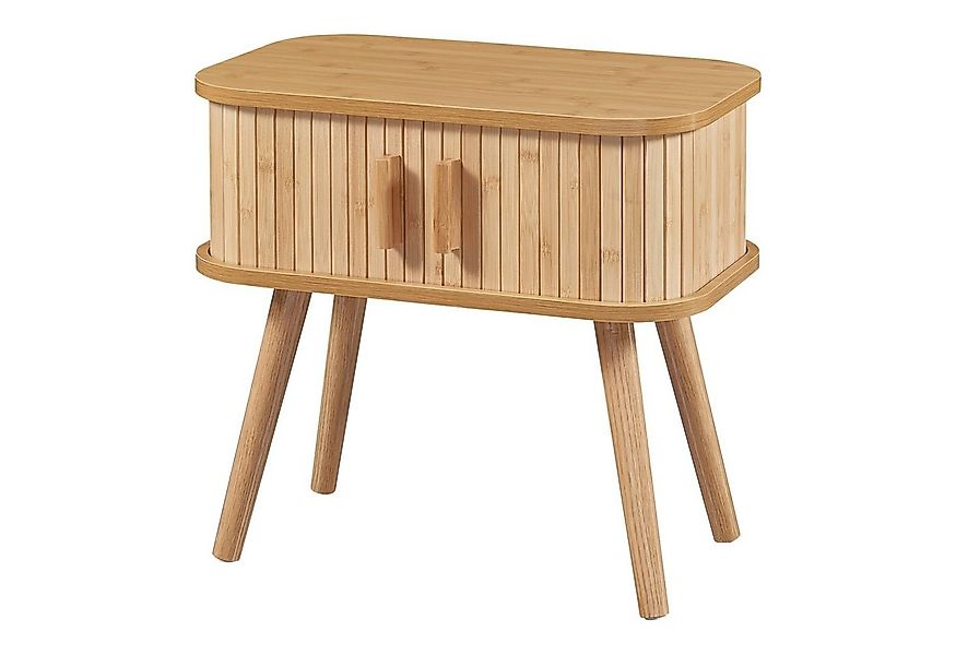 en.casa Nachttisch, »Nordkapp« mit 2 Türen 48 x 30 x 45 cm Holz Bambus günstig online kaufen