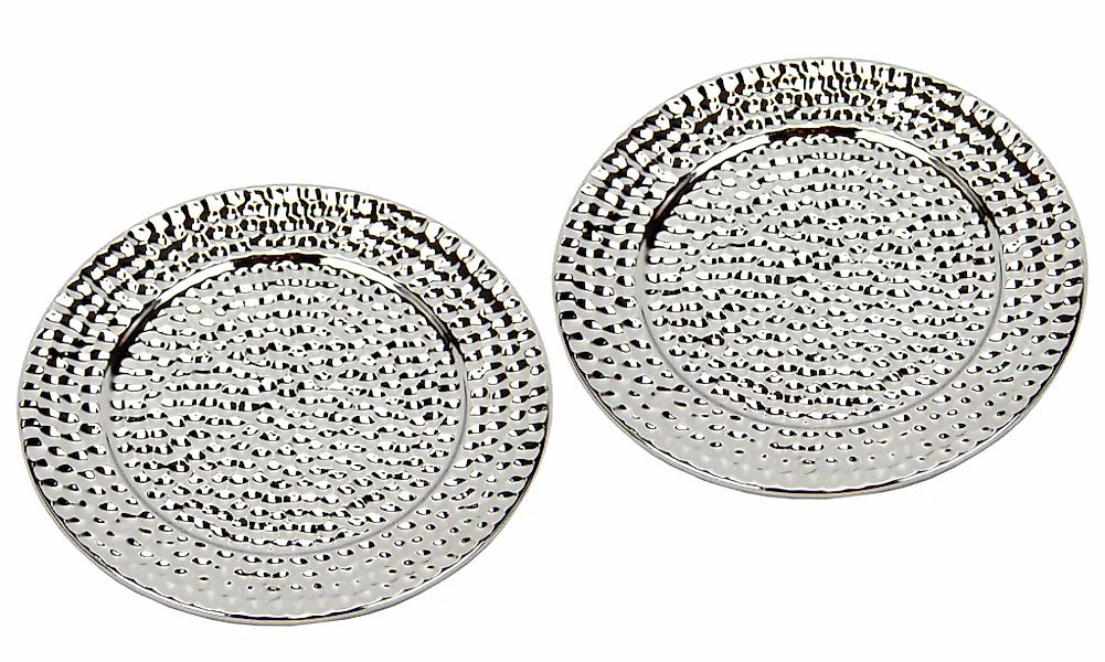 I.GE.A. Dekotablett "Keramik-Schale rund", (2 St.), 2er Set Dekoschale silb günstig online kaufen