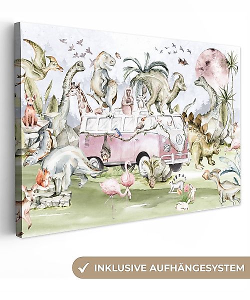 OneMillionCanvasses® Leinwandbild Dinosaurier - Kinder - günstig online kaufen