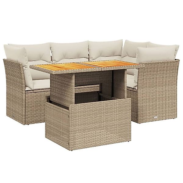 vidaXL Gartenlounge-Set 5-tlg. Garten-Sofagarnitur mit Kissen günstig online kaufen
