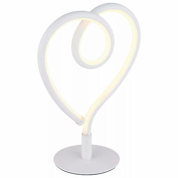 GLOBO LED-Tischleuchte Opal weiß Aluminium Metall Silikon B/H/T: ca. 10x23, günstig online kaufen