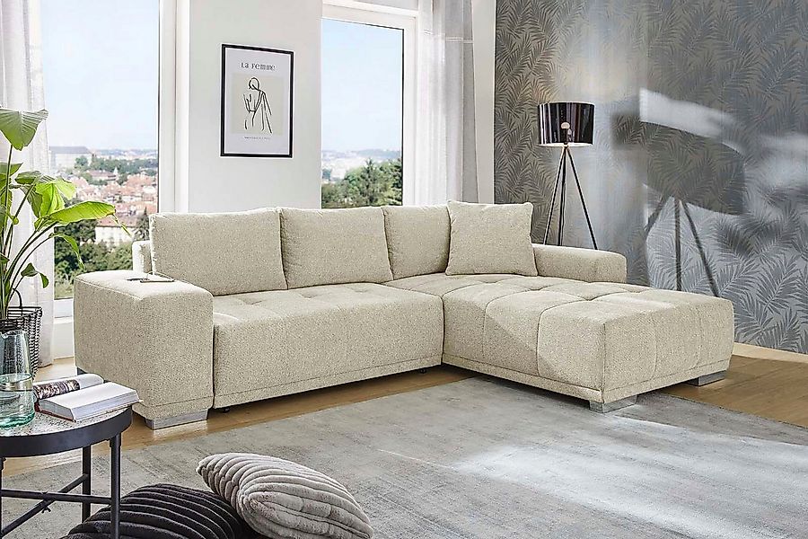 Jockenhöfer Gruppe Ecksofa "Luciano L-Form, B: 282 cm" mit Bettfunktion, Be günstig online kaufen