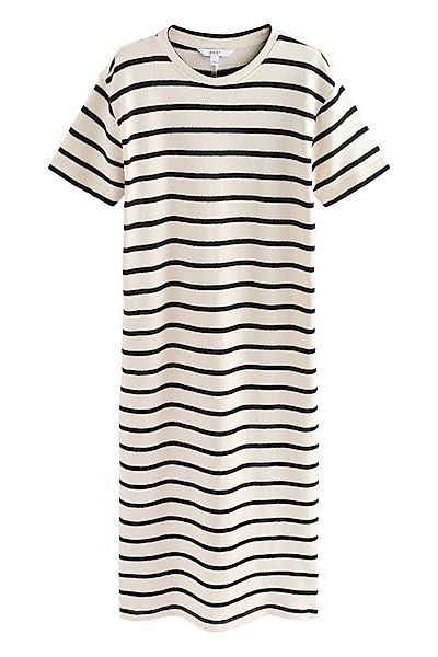 Next Jerseykleid Kurzärmeliges Kleid in gestreifter Strickoptik (1-tlg) günstig online kaufen