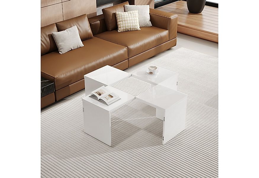 HAUSS SPOLE Couchtisch DIY Couchtisch, Hochglanz Tischplatte, freie Kombina günstig online kaufen