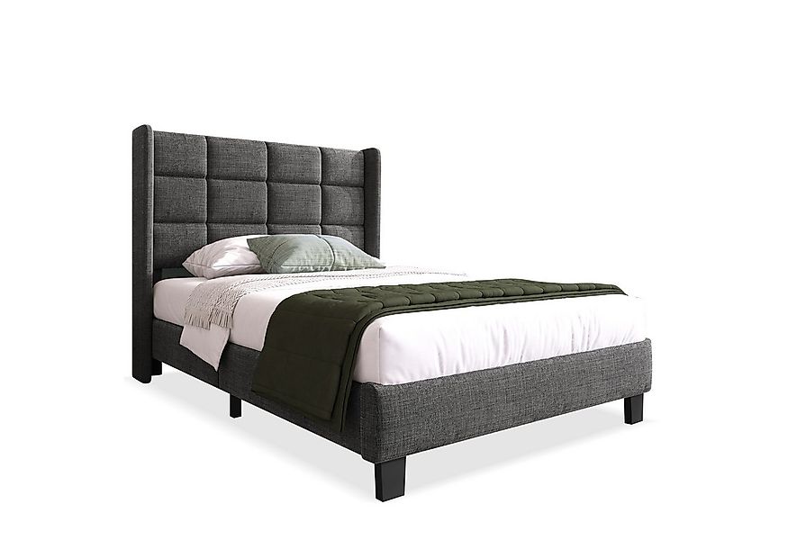 Flieks Polsterbett (1-tlg), Einzelbett Holzbett Leinen 90x200cm ohne Matrat günstig online kaufen