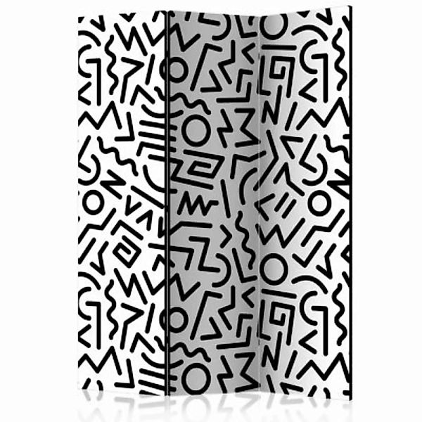 artgeist Paravent Black and White Maze [Room Dividers] schwarz/weiß Gr. 135 günstig online kaufen
