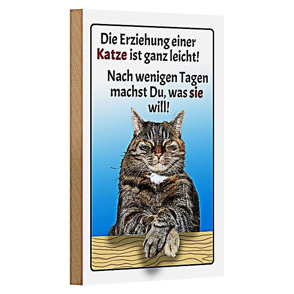 Roomando Holzbild Spruch 12x18cm die Erziehung günstig online kaufen