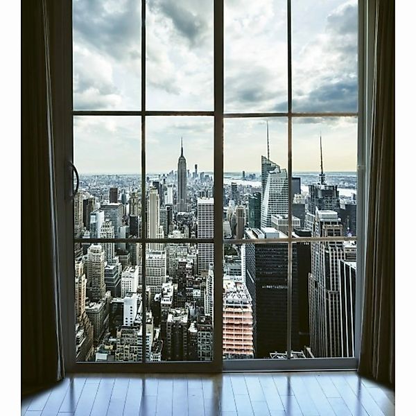 Fototapete MANHATTAN WINDOW VIEW  | MS-3-0009 | Blau | Digitaldruck auf Vli günstig online kaufen