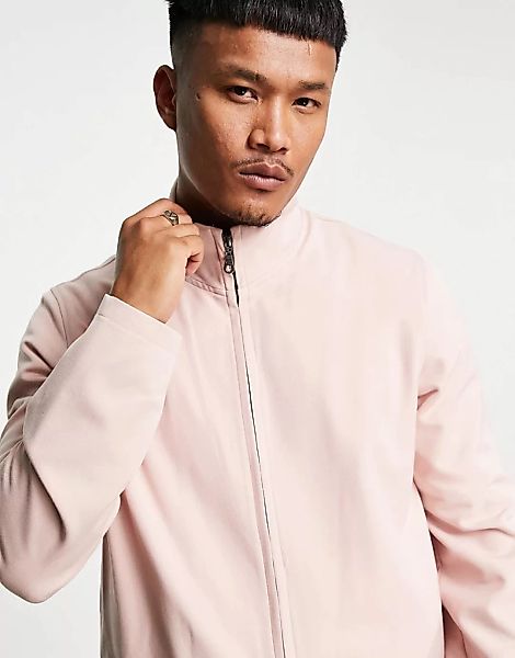 ASOS DESIGN – Elegante Trainingsjacke in Rosa, Kombiteil günstig online kaufen