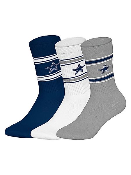 HUDDLE Freizeitsocken Dallas Cowboys Crew (3-Paar) Casual Socken, Alltagsso günstig online kaufen