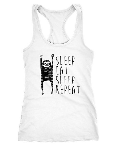 MoonWorks Tanktop Damen Tanktop Faultier Sleep eat Sleep Repeat Racerback T günstig online kaufen