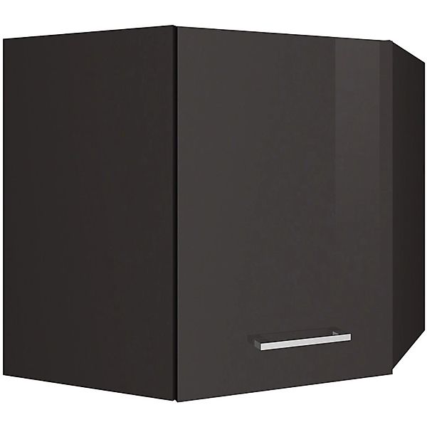 Held Möbel Küchen-Eck-Hängeschrank Mailand 60 cm Hochglanz Graphit/Graphit günstig online kaufen