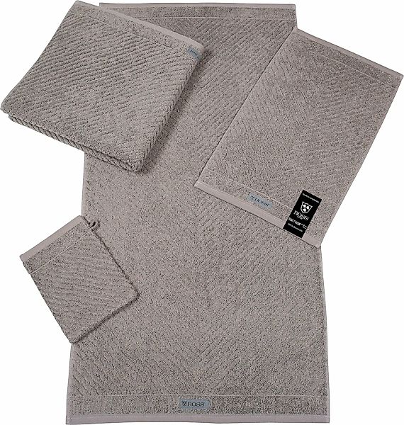 ROSS Gästehandtuch "Smart" Uni-Rippe mit Velourslabel günstig online kaufen