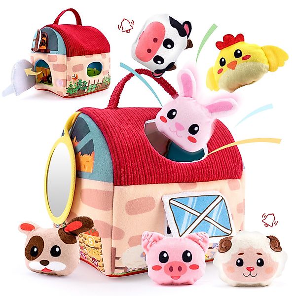 MINISO Lernspielzeug Bauernhoftiere und Bauernhof, Montessori-Sensorikspiel günstig online kaufen