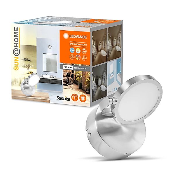 Ledvance Badezimmerleuchte Sun@Home Smart+ Badezimmer Silber Ø 11 cm günstig online kaufen