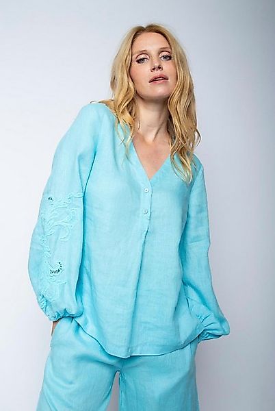 Emily Van Den Bergh Hemdbluse Bluse EMILY VAN DEN BERGH aqua günstig online kaufen