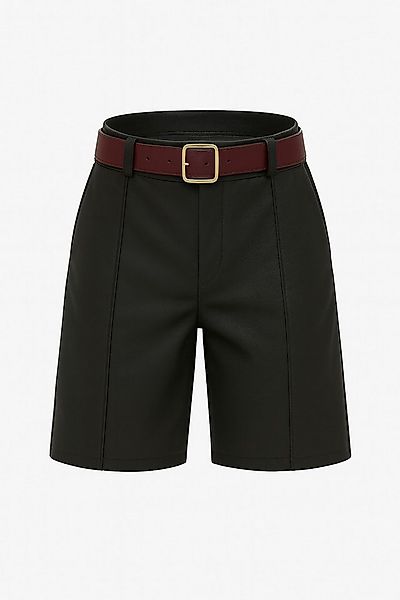 Mississhop Lederimitathose Damen Bermuda aus Kunstleder mit Gürtel M.436 günstig online kaufen