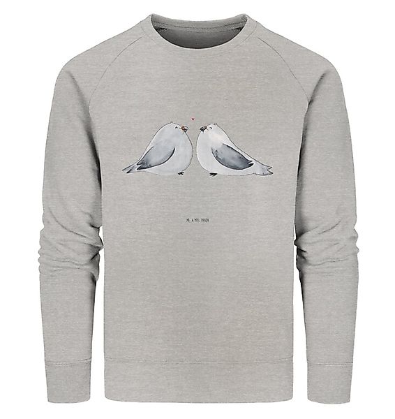 Mr. & Mrs. Panda Longpullover Turteltauben Liebe Größe L - Heather Grey - G günstig online kaufen